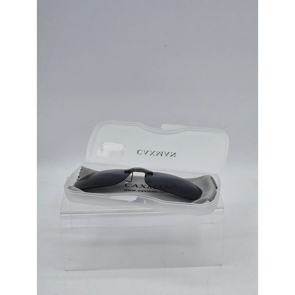 CAXMAN Clip On Sunglasses Unisex 57*36 Grey Polarized Rectangular - New